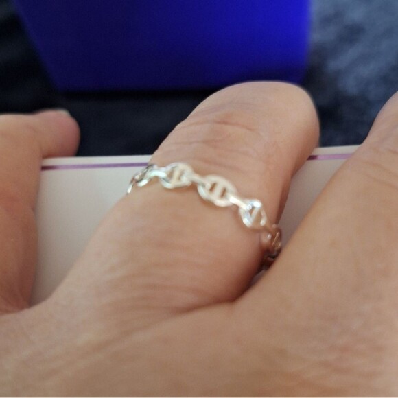 🎁NWT Macy's 18K Gold Plated Over Brass Duo Ring Size 9 Silver - Picture 3 of 7